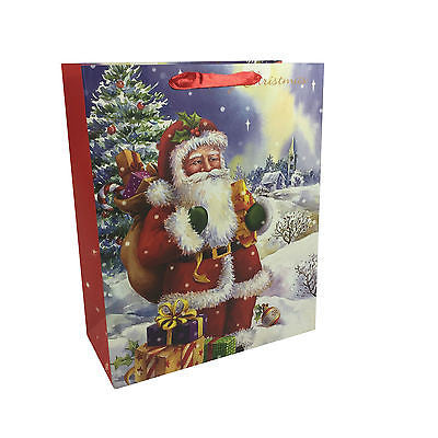 Allgala 12-PC Premium Christmas Gift Bags, 9" glitter
