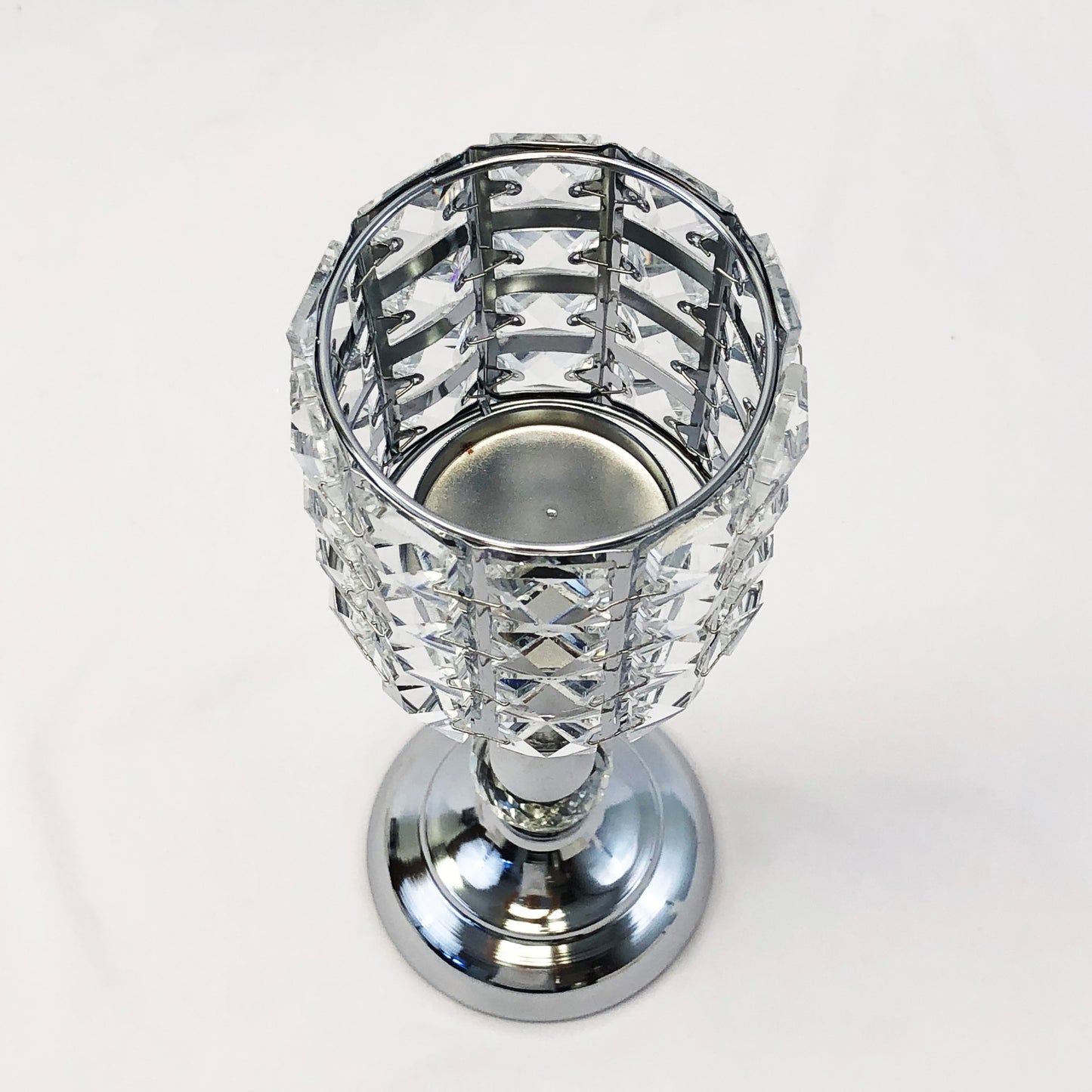 Allgala Candle Holder 13" Crystal Gold Plated Tea-light Votive Decorative Candle Holder