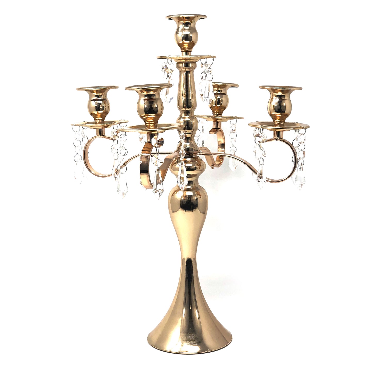 Allgala 18" 5-Arm Gold Plated Taper Candle Holder Candlestick Candelabra