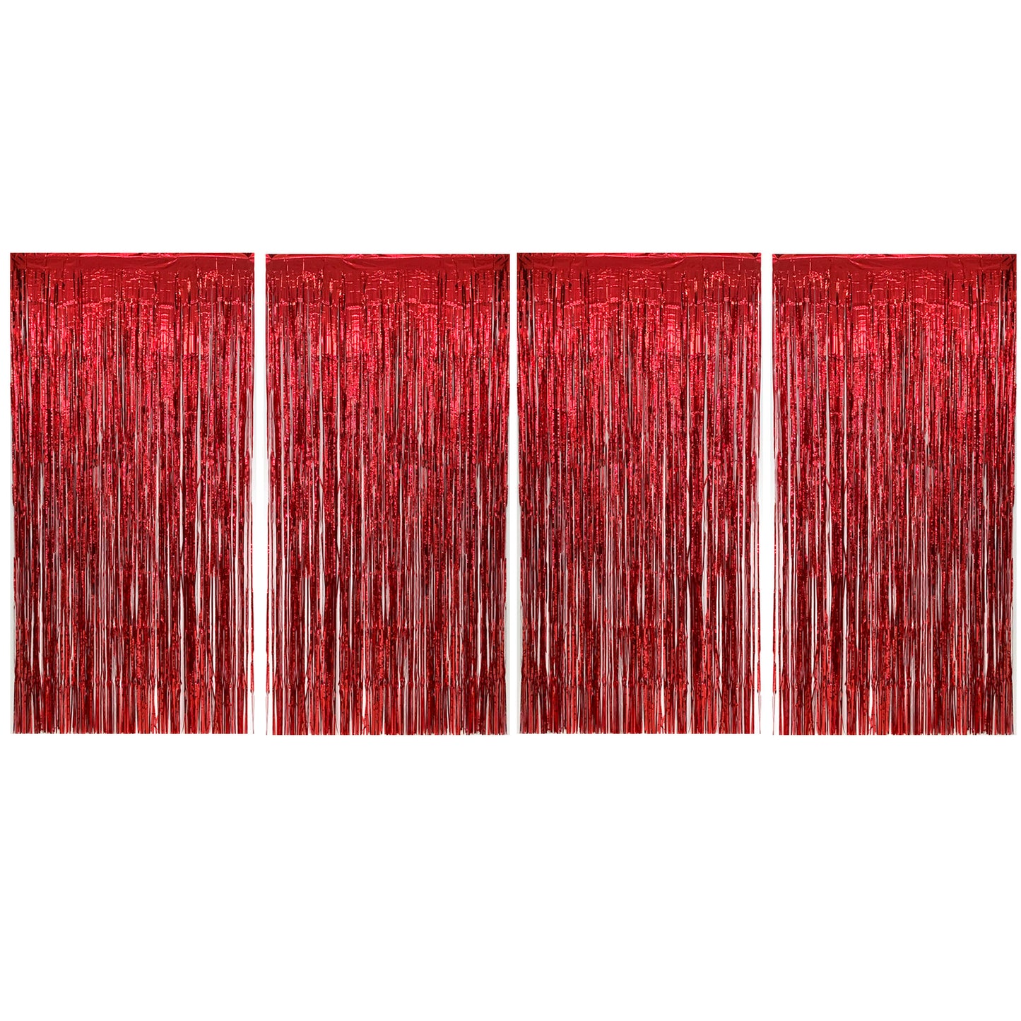Allgala Tinsel Backdrop 4PK 6.5FT x 3.2FT (2Mx1M) Metallic Photo Backdrop Curtains Door Fringe Decor