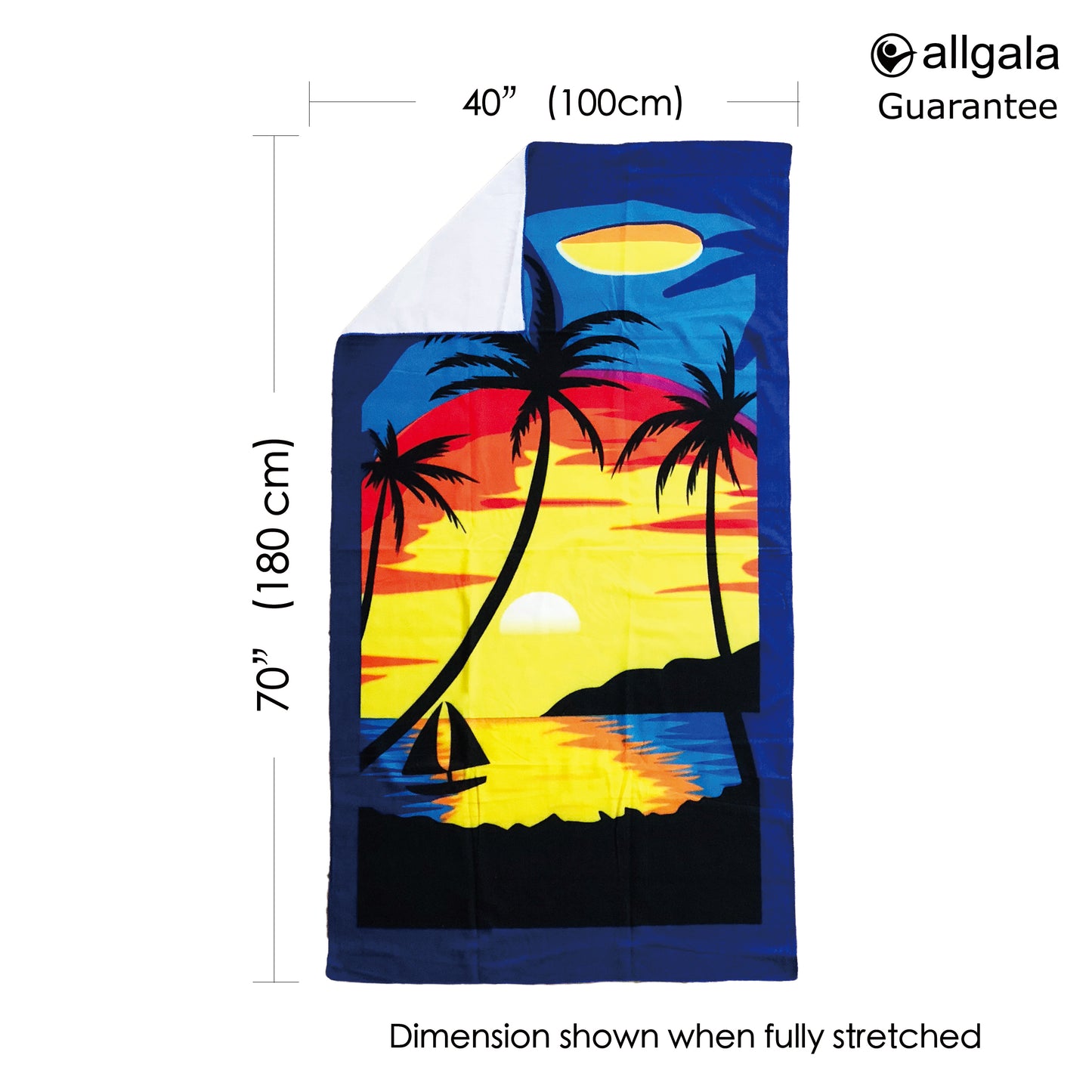 Allgala Oversize 40"x70" Microfiber Beach Towel, Sunset-BT81101