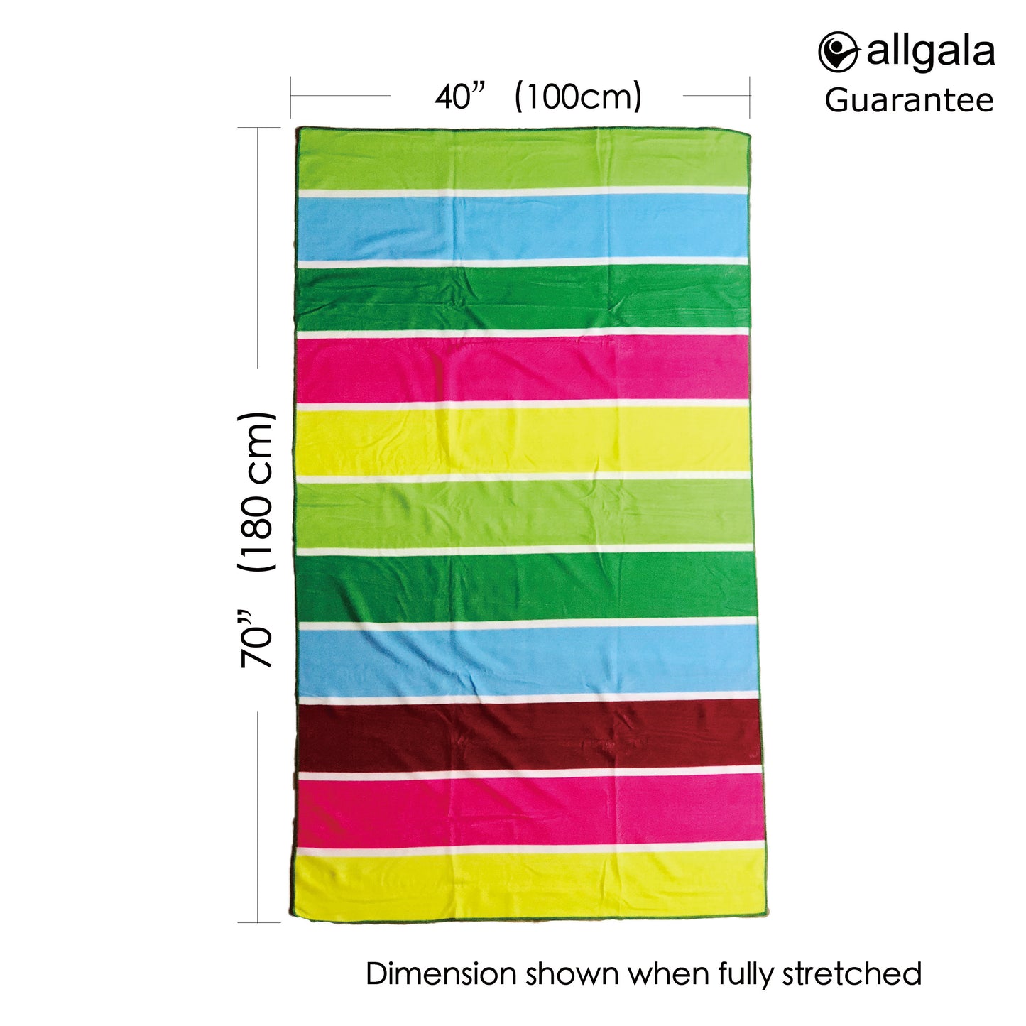 Allgala Oversize 40"x70" Microfiber Beach Towel, Rainbow-BT81103