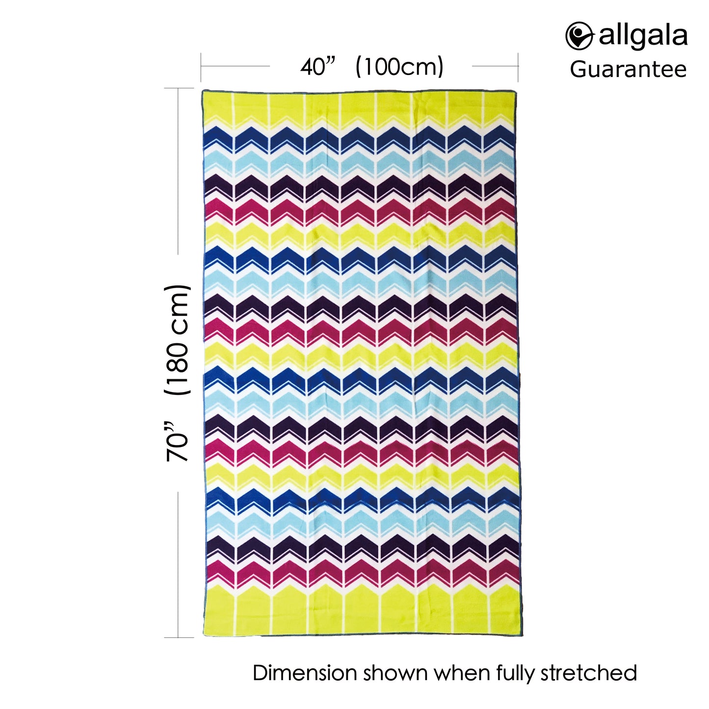 Allgala Oversize 40"x70" Microfiber Beach Towel, Chevron - BT81104