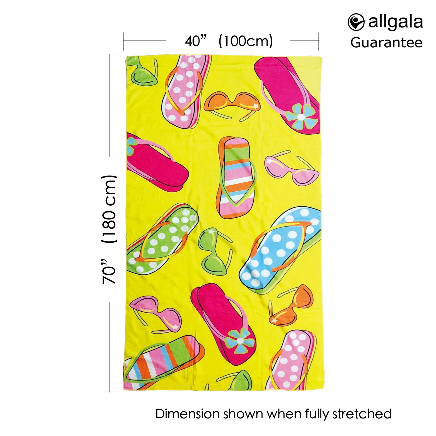 Allgala Oversize 40"x70" Microfiber Beach Towel, Sandals - BT81106
