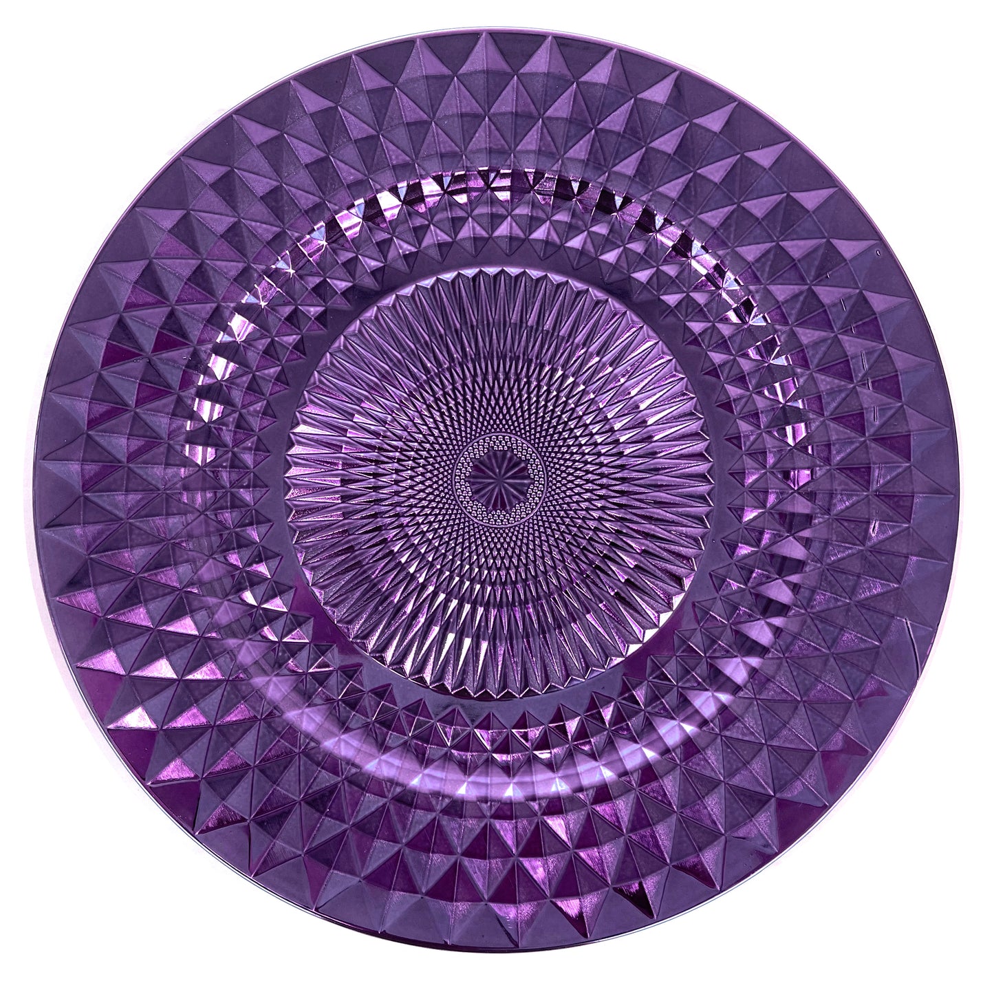 Allgala Charger Plates 13-Inch 6-Pack Plastic Diamond Pattern Sparkling Round Charger Plates