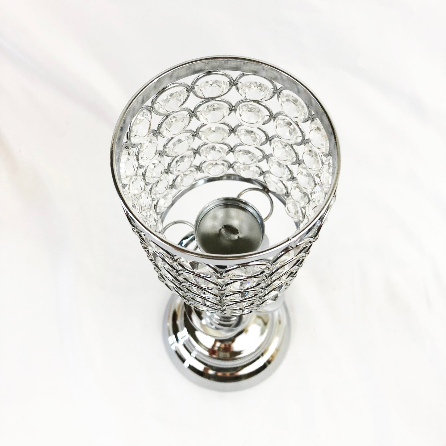 Allgala Candle Holder 14" Crystal Gold/Silver Cylinder Tea-light Votive Decorative Candle Holder …