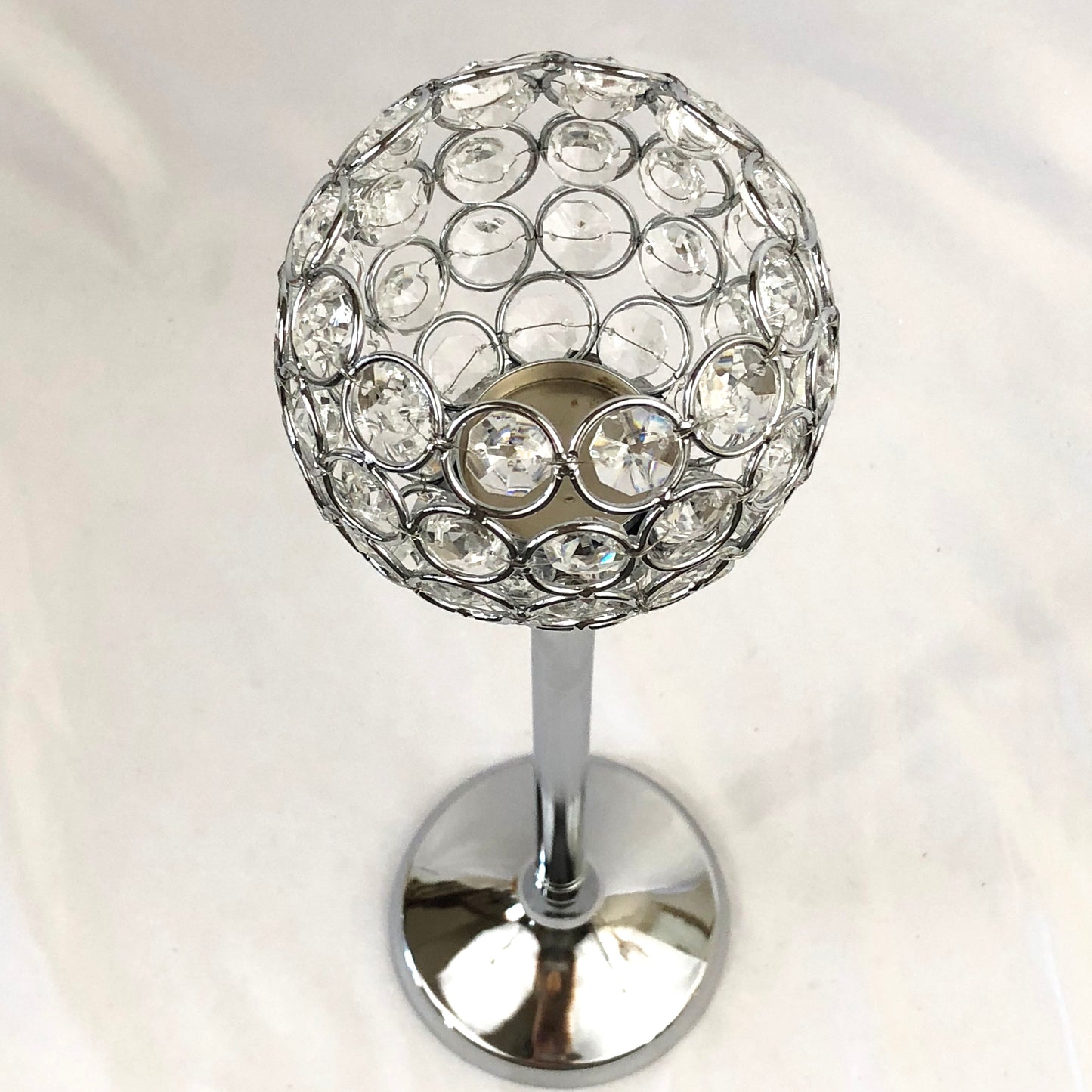 Allgala 16" Crystal Gold Bowl Tealight Votive Decorative Candle Holder