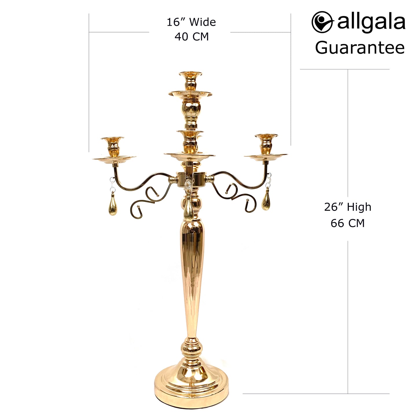 Allgala 26" 5-Arm Tal Taper Candle Holder Candlestick Candelabra