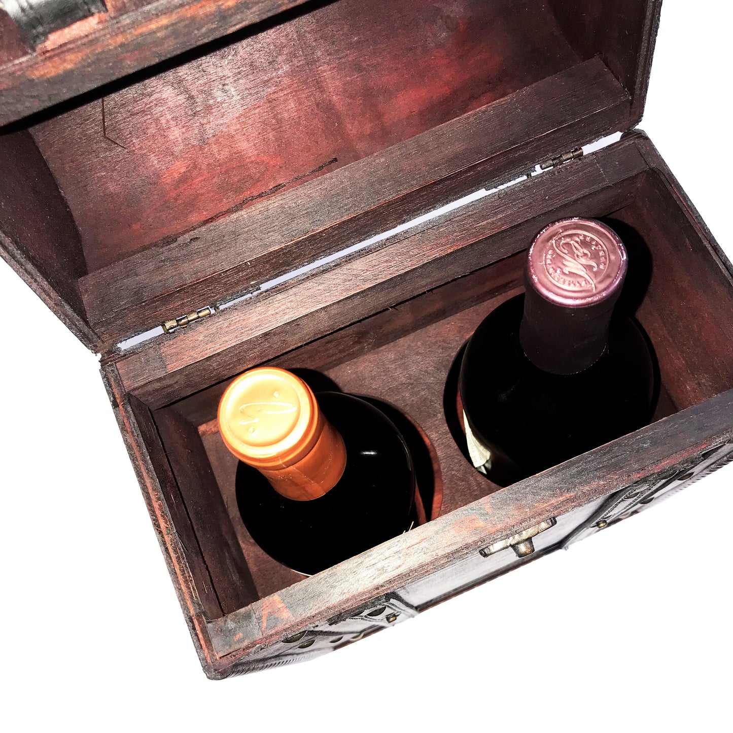 Allgala Wooden Wine Box 2-Bottle Chest with Antique Finish - HD90201