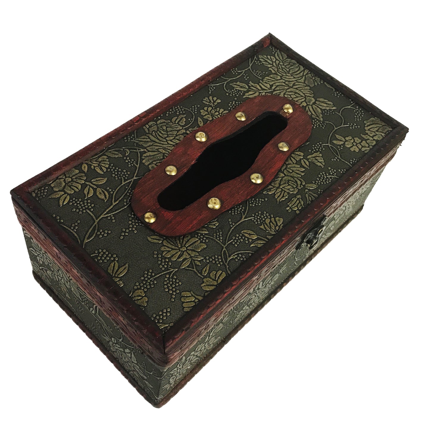 Allgala Wooden Box Antique Wooden Tissue Box Holder, Flat Top Style