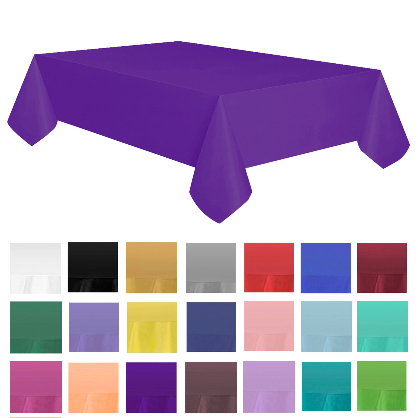 Allgala Table Cover 6-PK Premium Medium Duty Disposable 54"x108" Rectangle Plastic Tablecloth