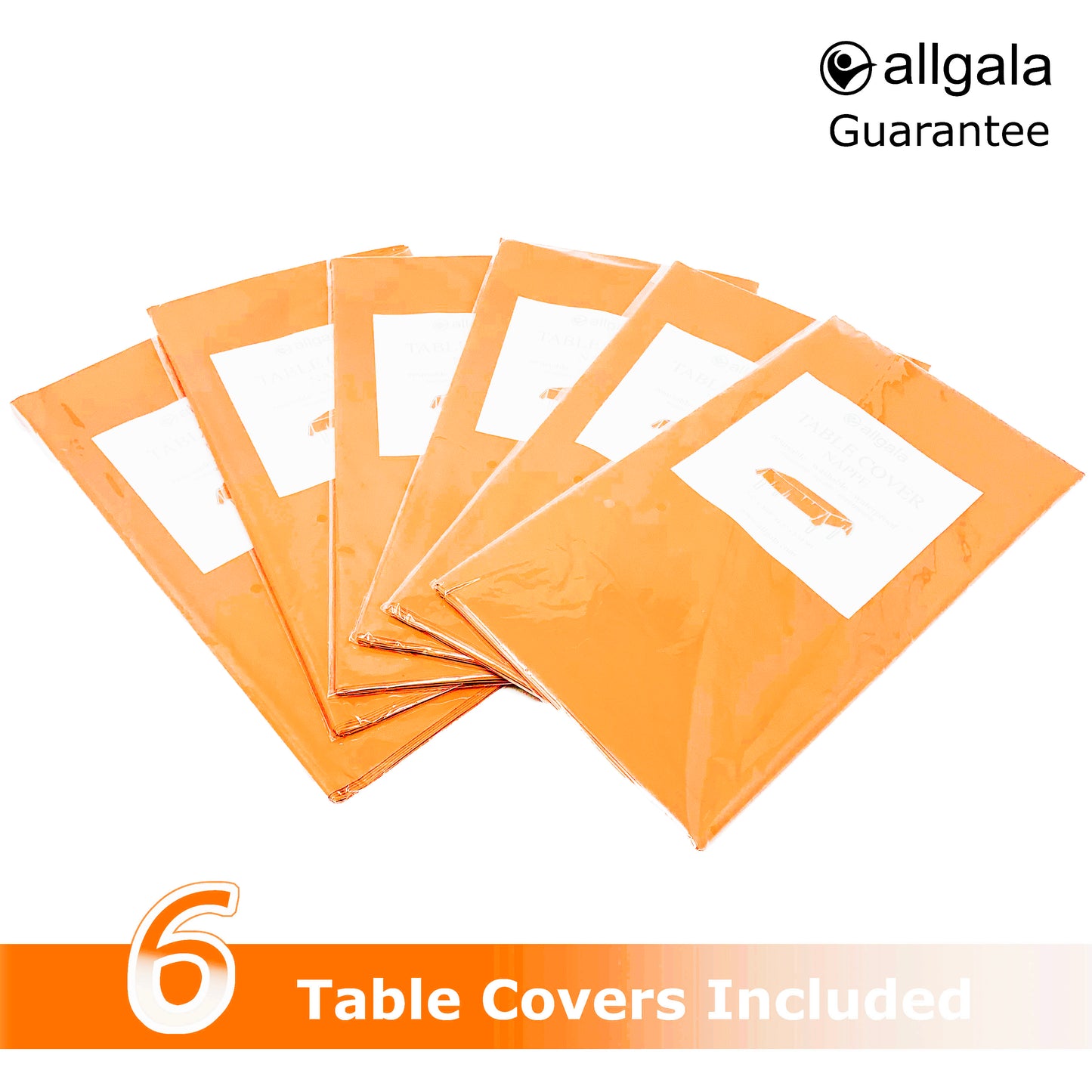 Allgala Table Cover 6-PK Premium Medium Duty Disposable 54"x108" Rectangle Plastic Tablecloth