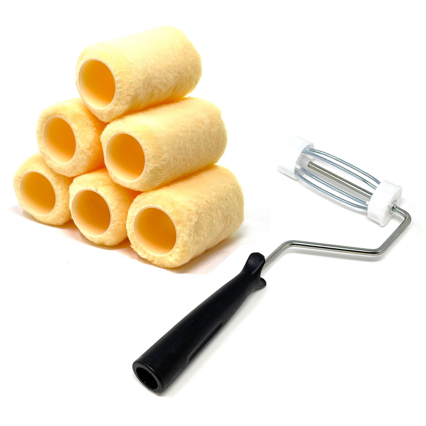 Allgala Paint Roller 4 Inch Shed-less Lint-free Roller Covers (Optional Roller Frame)